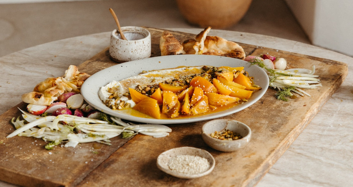 Whipped Feta with Golden Beets & Pistachios is Sunshine on a Platter