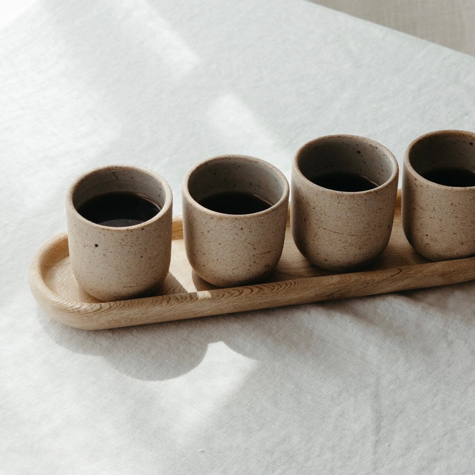 Bene Casa - Ceramic 9 Piece Espresso Set Including Metal Stand - 4 Espresso  Cups (3oz) and 4 Saucers - Stain Resistant Glaze