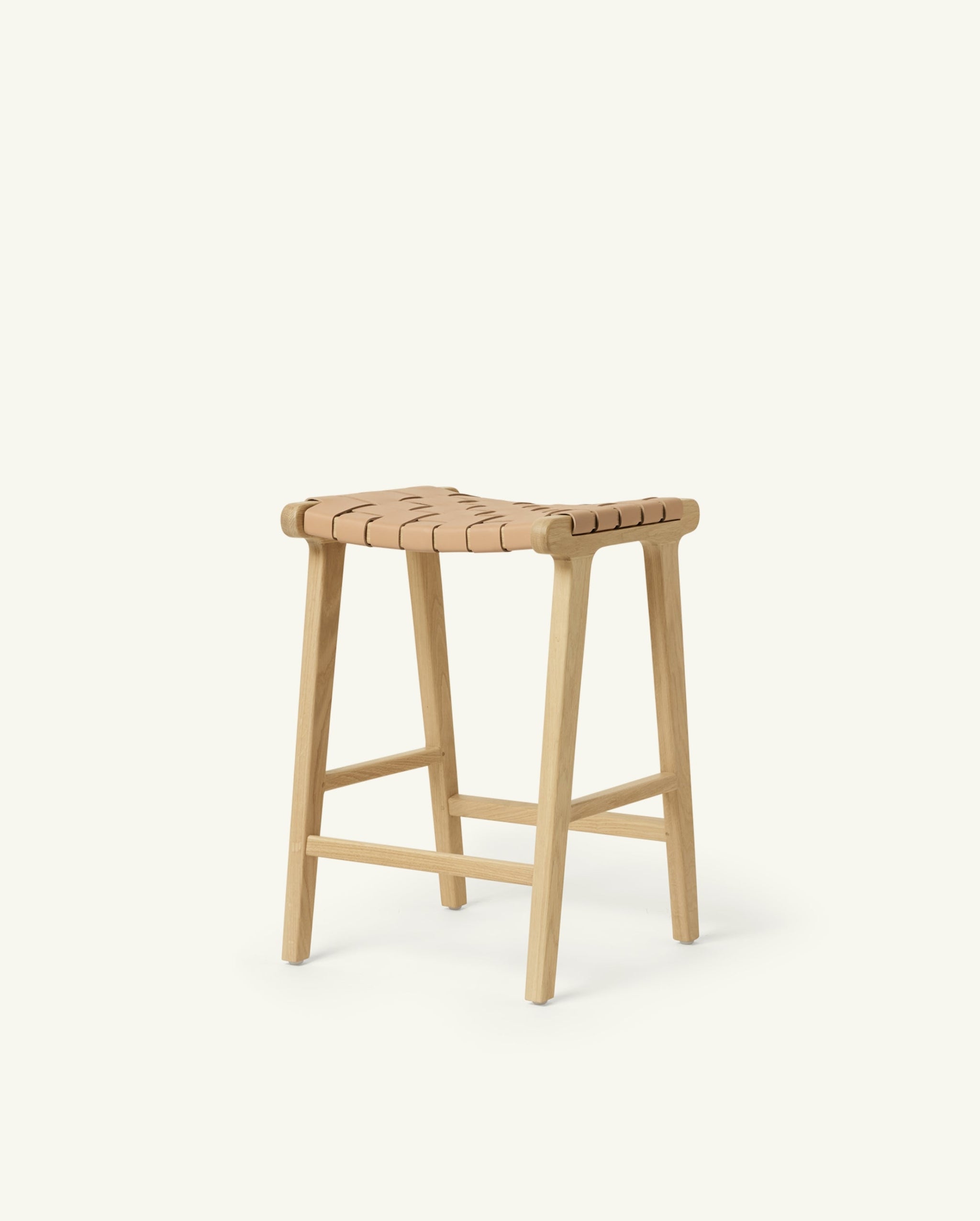 Nusa Counter Stool in Natural Leather – Casa Zuma