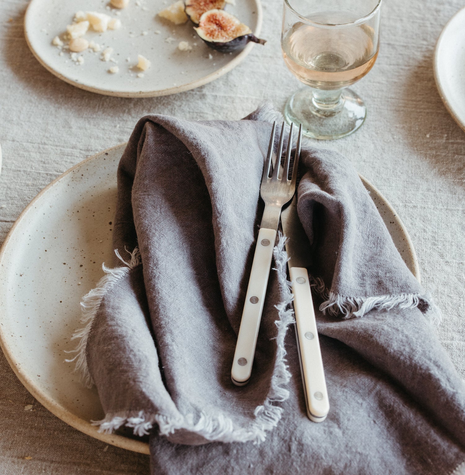 Oversized Frayed Linen Napkins, Set of 4