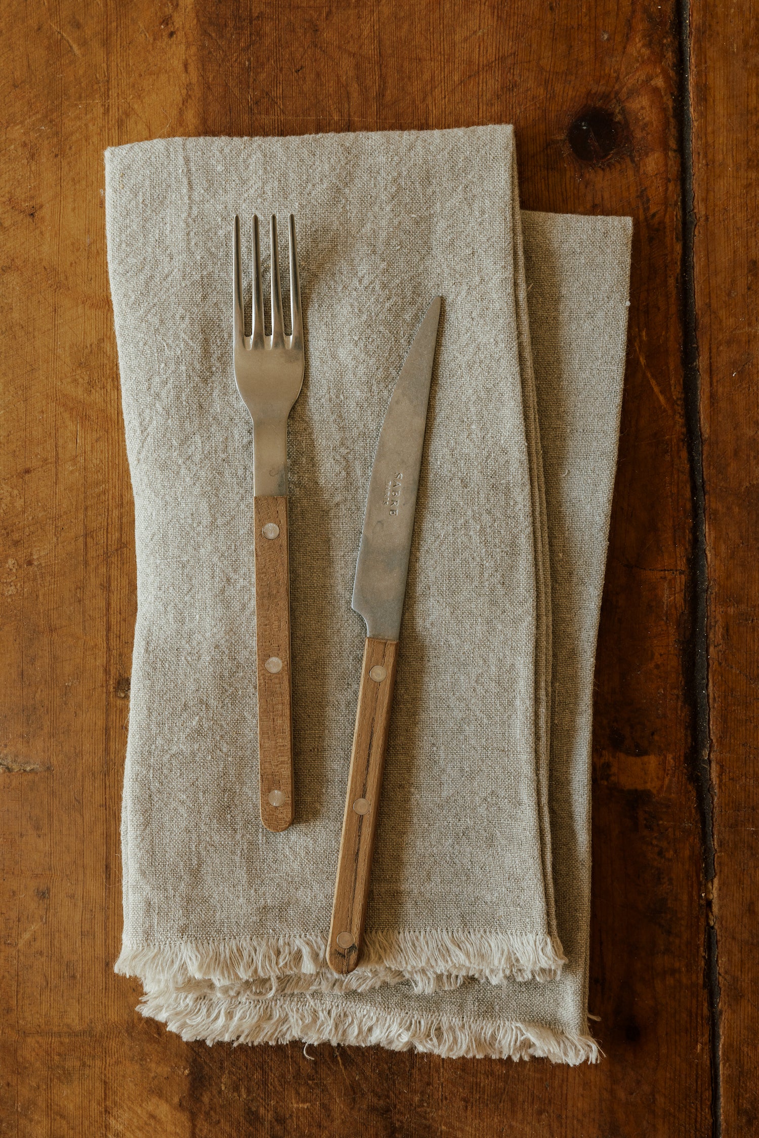 Oversized Frayed Linen Napkins, Set of 4